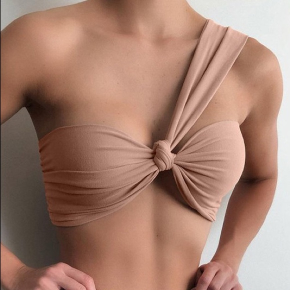 Nude Tie Crop Top